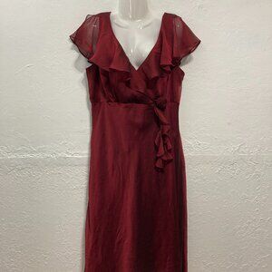 Vintage Y2K K Studio Midi Dress Sheer Red Fairy High Waist Whimsical Romantic 16